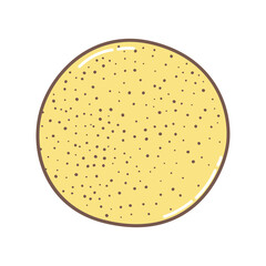 Ceramic plate. Kitchenware. Porcelain spotted dish craft. Hand drawn dishware. Vector illustration.