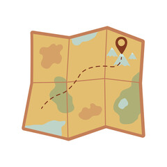 Tourist local map sketch. Hiking item. Vector illustration