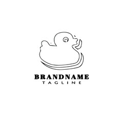 cute animal duck logo template icon vector illustration