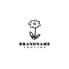 flower logo cartoon icon design template black isolated vector