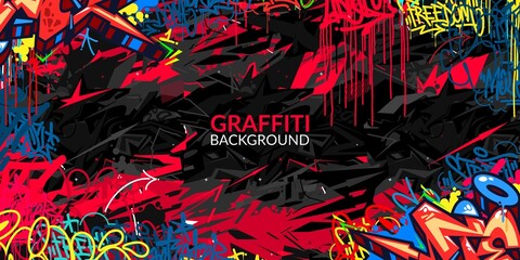 Colorful Flat Abstract Hip Hop Street Art Graffiti Style Urban Calligraphy Vector Illustration Background Art © Anton Kustsinski
