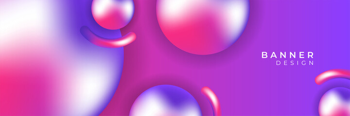 Colorful banner template. Abstract web banner design. Header, landing page web design elements. Vibrant vivid gradient color.