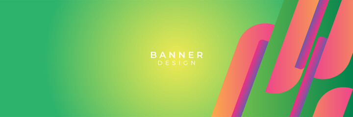 Colorful banner template. Abstract web banner design. Header, landing page web design elements.
