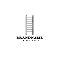 wooden ladder logo cartoon icon design template black vector illustration