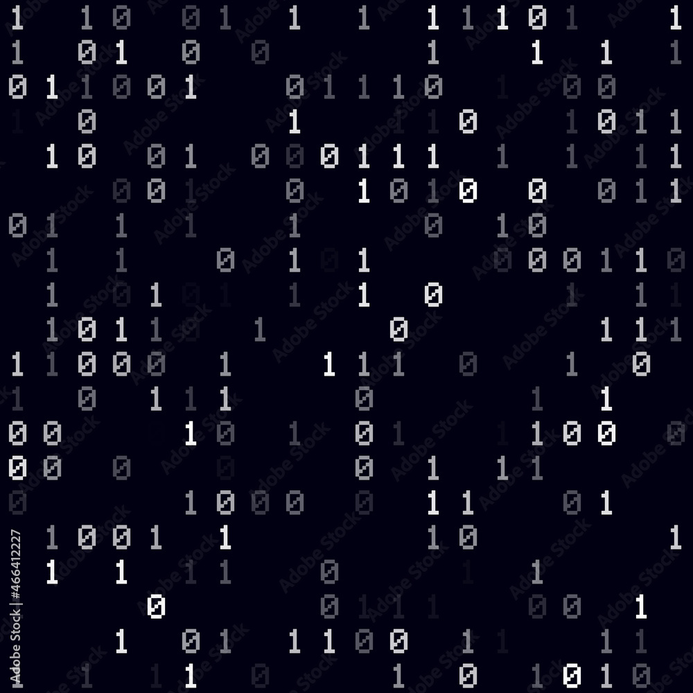 Poster tech background. white sparse binary background. small-sized seamless pattern. amazing vector illust