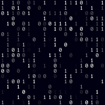 Tech background. White sparse binary background. Small-sized seamless pattern. Amazing vector illustration.