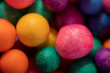 Background of colorful balls. top view.