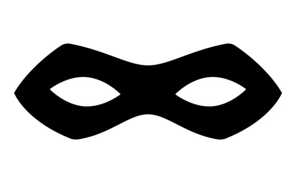 Simple mask to protect secret identity flat vector icon for games and websites