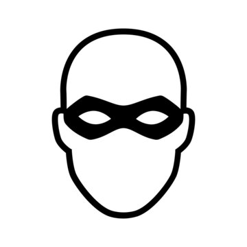 Thief with mask or stealth line art vector icon for games and websites