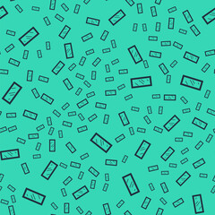 Black Big full length mirror for bedroom, shops, backstage icon isolated seamless pattern on green background. Vector