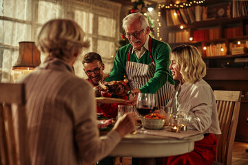 Family together Christmas celebration concept