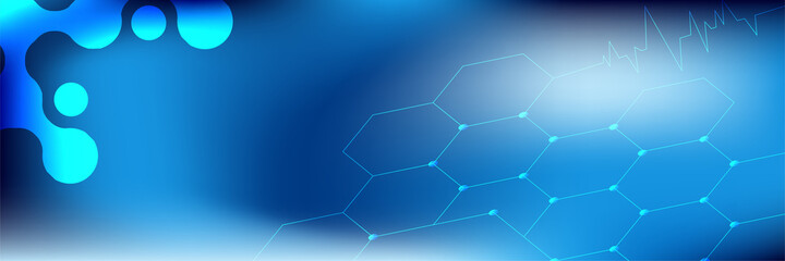 Abstract medical banner background. Template design with concept and idea for healthcare technology, innovation medicine, health, science and research. Medical pattern website header or web banner