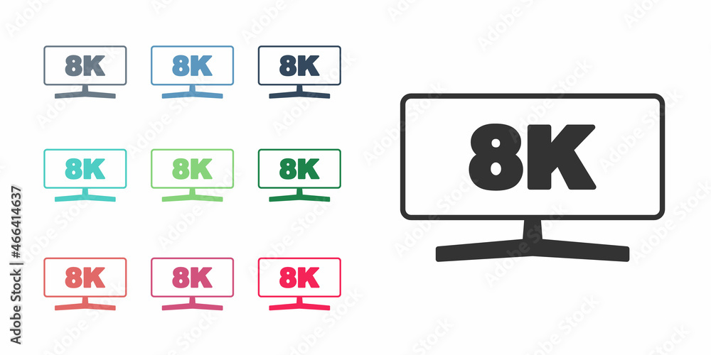 Poster black computer monitor icon isolated on white background. pc component sign. set icons colorful. vec