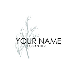tree branch logo. tree branch for business logo initials. classic concept tree branch
