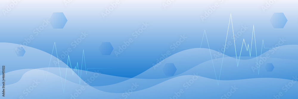 Leinwandbilder Website header or banner design with medical hexagons pattern. Geometric abstract background with simple hexagonal elements. Medical, technology or science design.