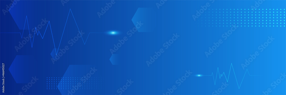 Poster Website header or banner design with medical hexagons pattern. Geometric abstract background with simple hexagonal elements. Medical, technology or science design.