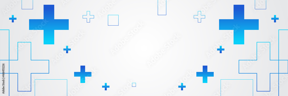 Leinwandbilder Website header or banner design with medical hexagons pattern. Geometric abstract background with simple hexagonal elements. Medical, technology or science design.