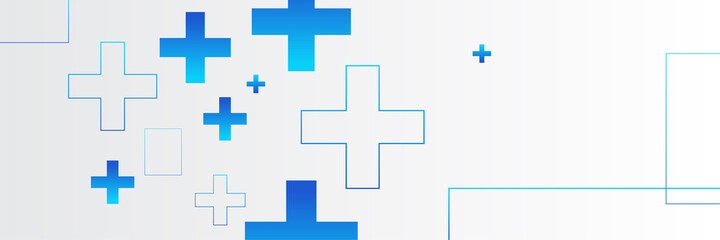 Obraz premium Abstract medical background with health icons and symbols. Template design with concept and idea for healthcare technology, innovation medicine, health, science and research.