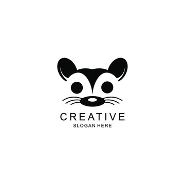 mouse head logo. simple vector mouse head for logo identity. unique mouse head illustration