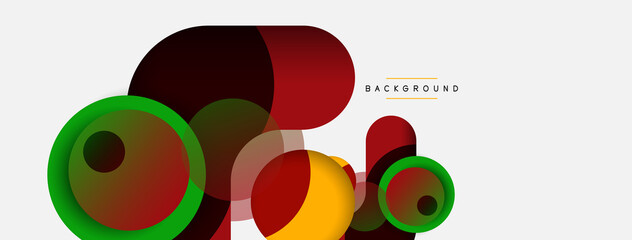 Vector round shapes circles minimal geometric background. Vector illustration for wallpaper banner background or landing page