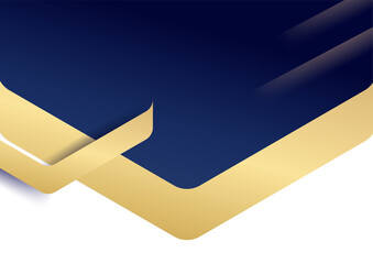 Abstract blue and gold white background with gold threads. Abstract polygonal pattern luxury dark blue with gold.