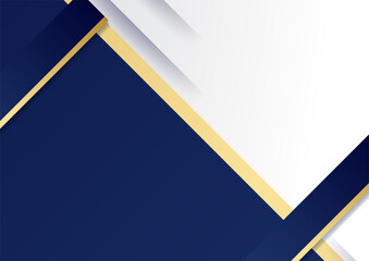 Abstract blue and gold white background with gold threads. Abstract polygonal pattern luxury dark blue with gold.