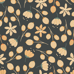 Floral seamless pattern for textile, fabric. Abstract floral background. Pretty floral wallpaper.