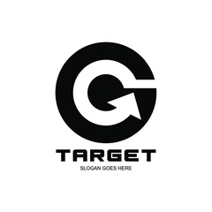 logo letter G and arrows. vector illustration of target circle and letter G. suitable for business initials logo G