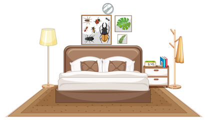 Bedroom furniture set on white background