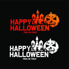 Happy Halloween text design. Happy Halloween text combination with pumpkin icon