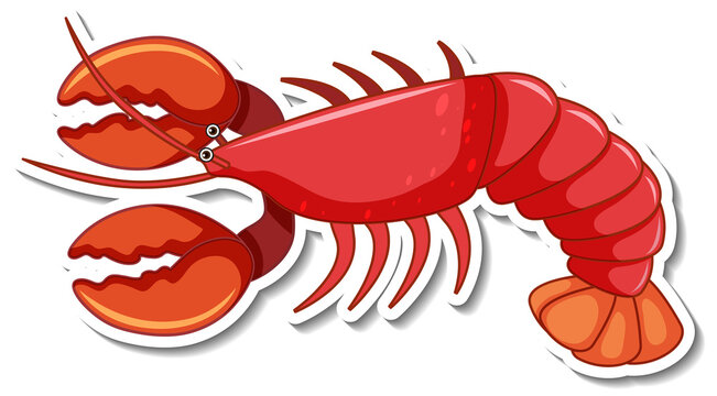 Red lobster cartoon sticker