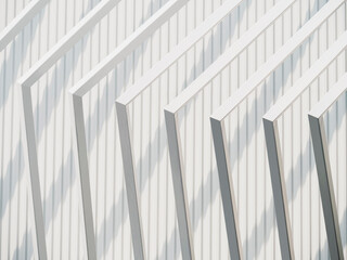 White metal Structure on white wall background Architecture details