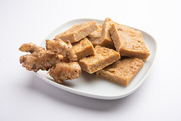 Aale pak or Adrak Barfi or Ginger Burfi