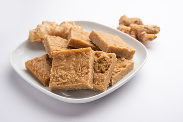 Aale pak or Adrak Barfi or Ginger Burfi