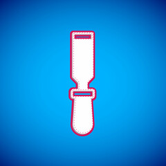 White Chisel tool for wood icon isolated on blue background. Vector