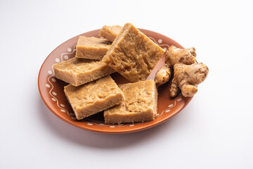 Aale pak or Adrak Barfi or Ginger Burfi