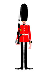Vector illustration of a traditional British royal guard - obrazy, fototapety, plakaty