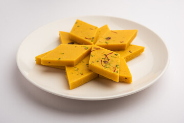 Indian sweet Badam Barfi or badam katli