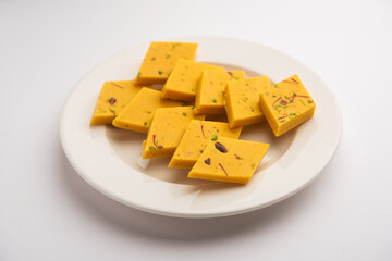 Indian sweet Badam Barfi or badam katli
