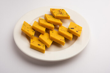 Indian sweet Badam Barfi or badam katli