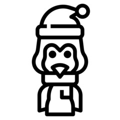 penguin line icon