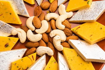 Badam and Kaju Katli or Almond Cashew Barfi