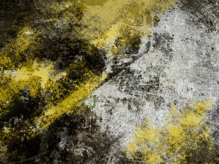 Abstract wall background with black and yellow textures