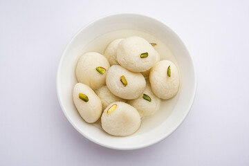 Rasgulla or rosogulla sweet from India