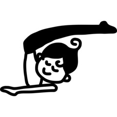 black and white plow pose yoga line icon