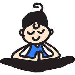 color bound angle yoga line icon