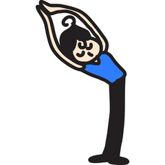 color half moon yoga line icon