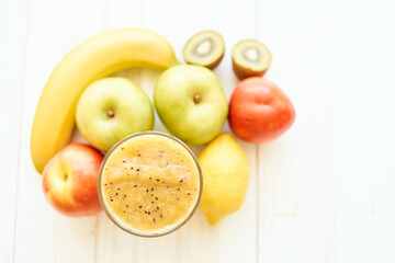 fruit smoothie fresh Fresh Desert milkshake top view