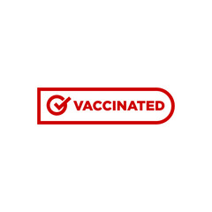 Fototapeta premium Vaccine sign. Label has been vaccinated.