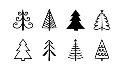 Set of Christmas trees. Vector